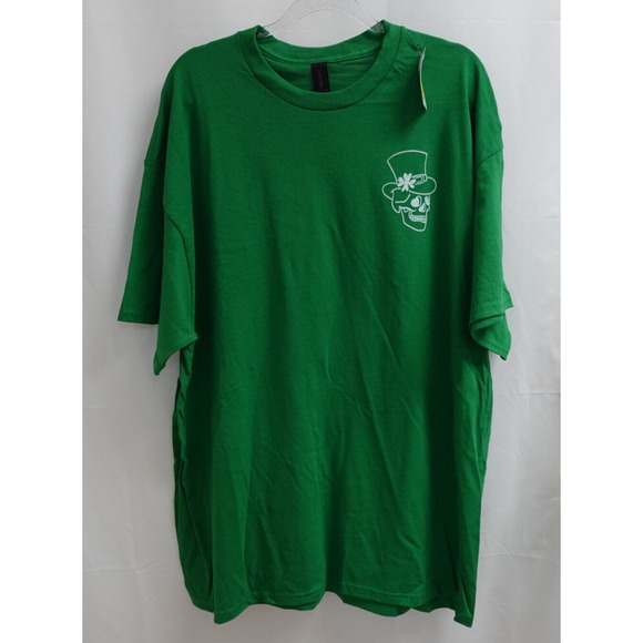 Skeleton Skull Top Hat Clover T-Shirt Men's Size XL Green St. Patrick's Day - Picture 1 of 10